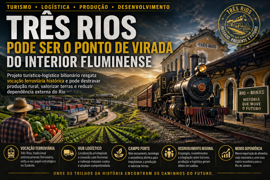 Três Rios pode ser o ponto de virada do interior fluminense