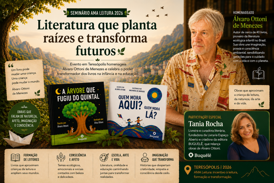 Seminário AMA Leitura 2026 homenageia Álvaro Ottoni e celebra a formação de leitores em Teresópolis