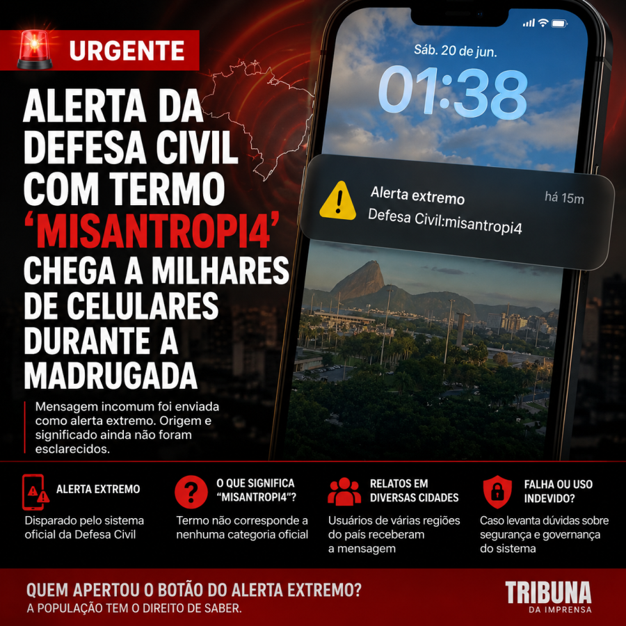 URGENTE: Alerta incomum da Defesa Civil chega a celulares durante a madrugada