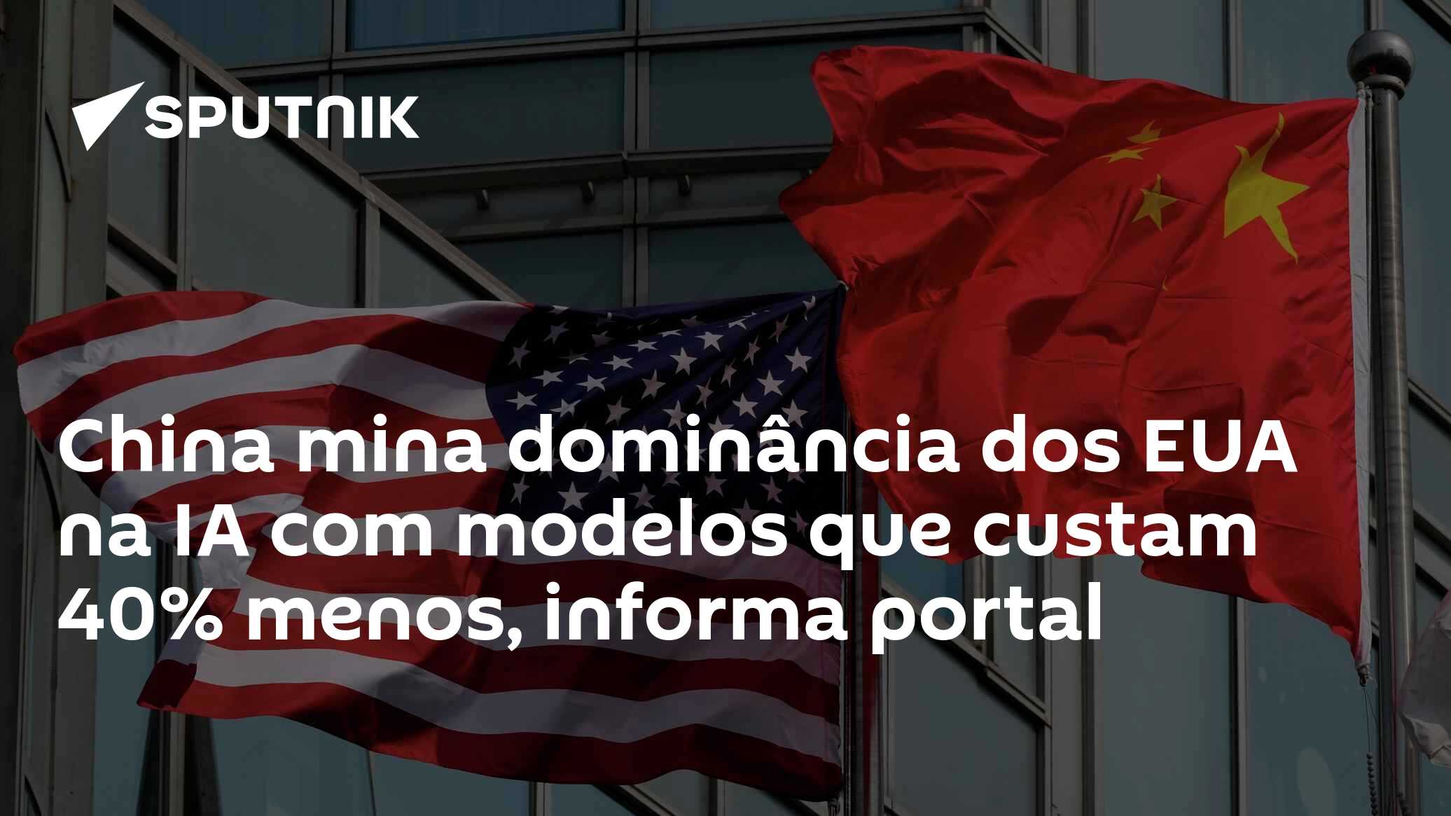 China mina dominância dos EUA na IA com modelos que custam 40% menos, informa portal