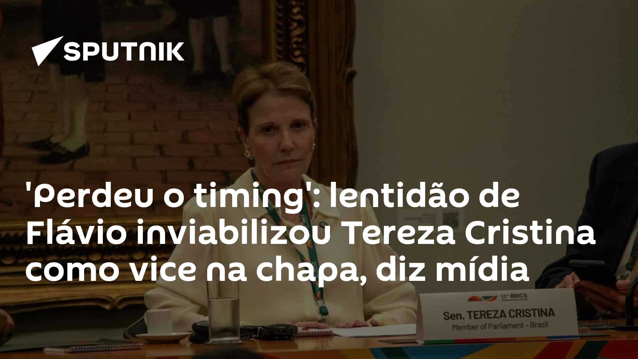 'Perdeu o timing': lentidão de Flávio inviabilizou Tereza Cristina como vice na chapa, diz mídia