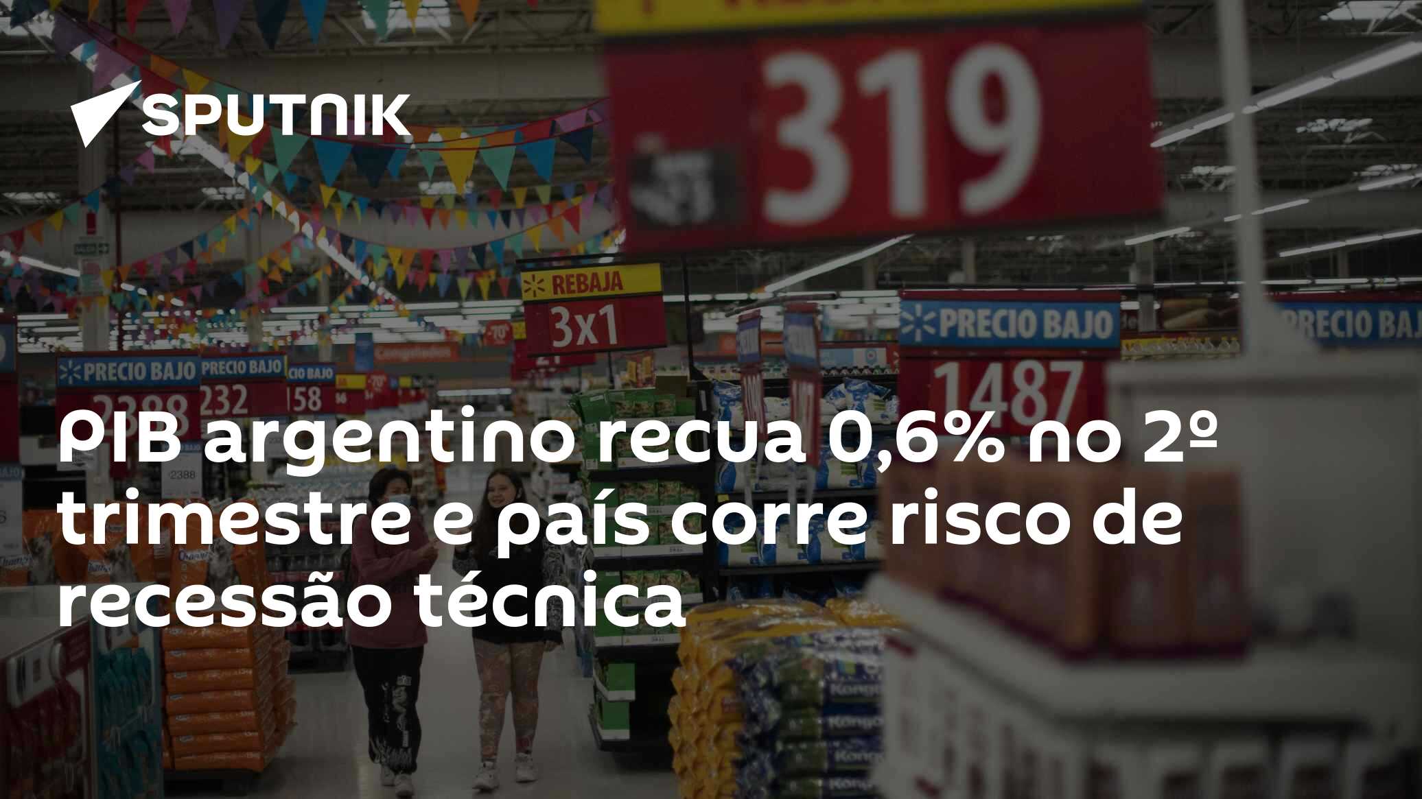 PIB argentino recua 0,6% no 2º trimestre e país corre risco de recessão técnica