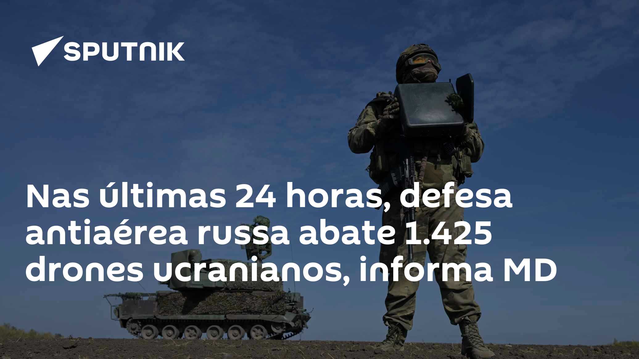 Nas últimas 24 horas, defesa antiaérea russa abate 1.425 drones ucranianos, informa MD